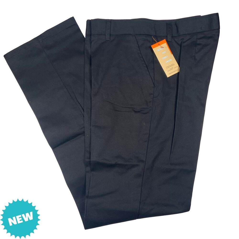 French Toast Boys 20 34x32 Black Adj Waist Straight Fit Relaxed Chino Pant NEW